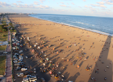 Walk along the largest beach in India